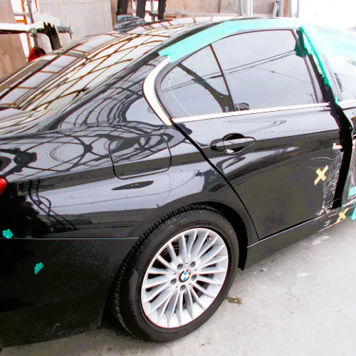 右リアドア板金塗装 BMW3シリーズ 【板金塗装修理事例】 横浜市都筑区
